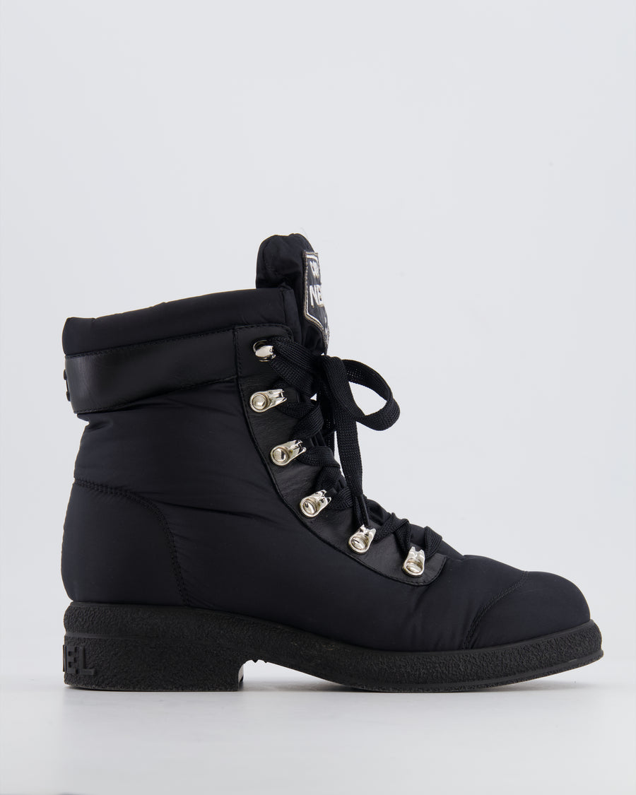Chanel Black Nylon Coco Neige Ski Boots with Logo Details Size EU 37.5
