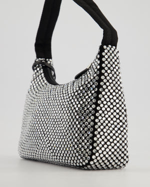 Prada Re-Edition 2000 Black Hobo Bag with Mirrored Sequin Embellishment