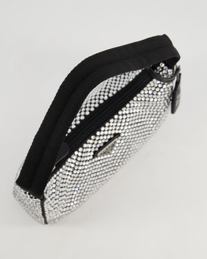 Prada Re-Edition 2000 Black Hobo Bag with Mirrored Sequin Embellishment