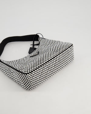Prada Re-Edition 2000 Black Hobo Bag with Mirrored Sequin Embellishment