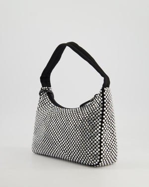 Prada Re-Edition 2000 Black Hobo Bag with Mirrored Sequin Embellishment