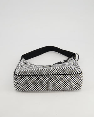 Prada Re-Edition 2000 Black Hobo Bag with Mirrored Sequin Embellishment