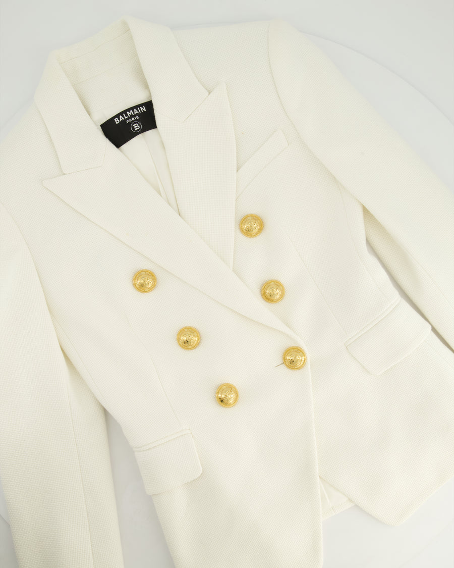 Balmain White Double Breasted Blazer Size FR 34 (UK 6)