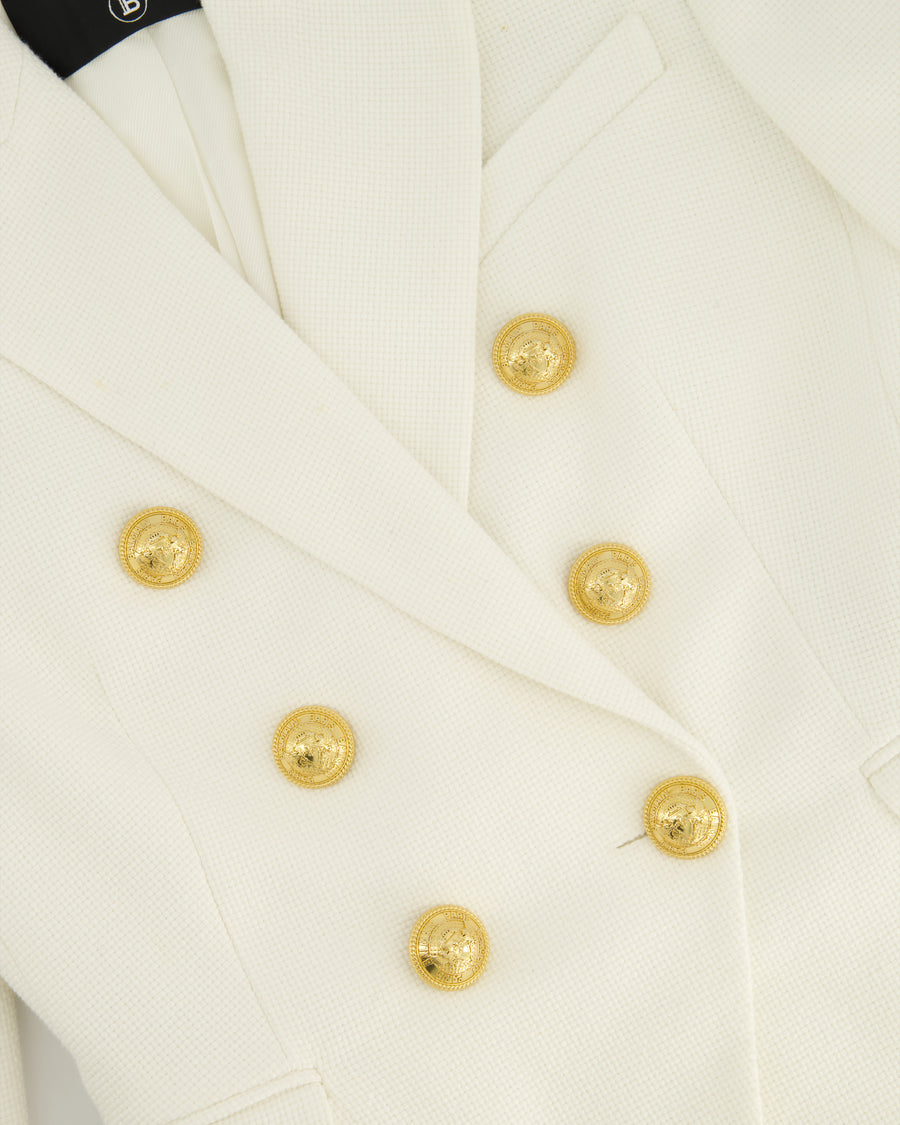 Balmain White Double Breasted Blazer Size FR 34 (UK 6)