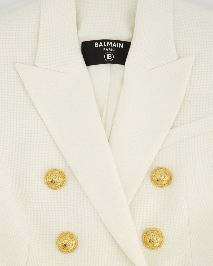 Balmain White Double Breasted Blazer Size FR 34 (UK 6)