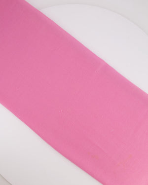 Chanel Pink Wool Shawl with Multicolour CC Logo Detail