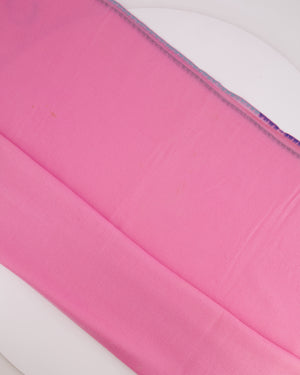 Chanel Pink Wool Shawl with Multicolour CC Logo Detail