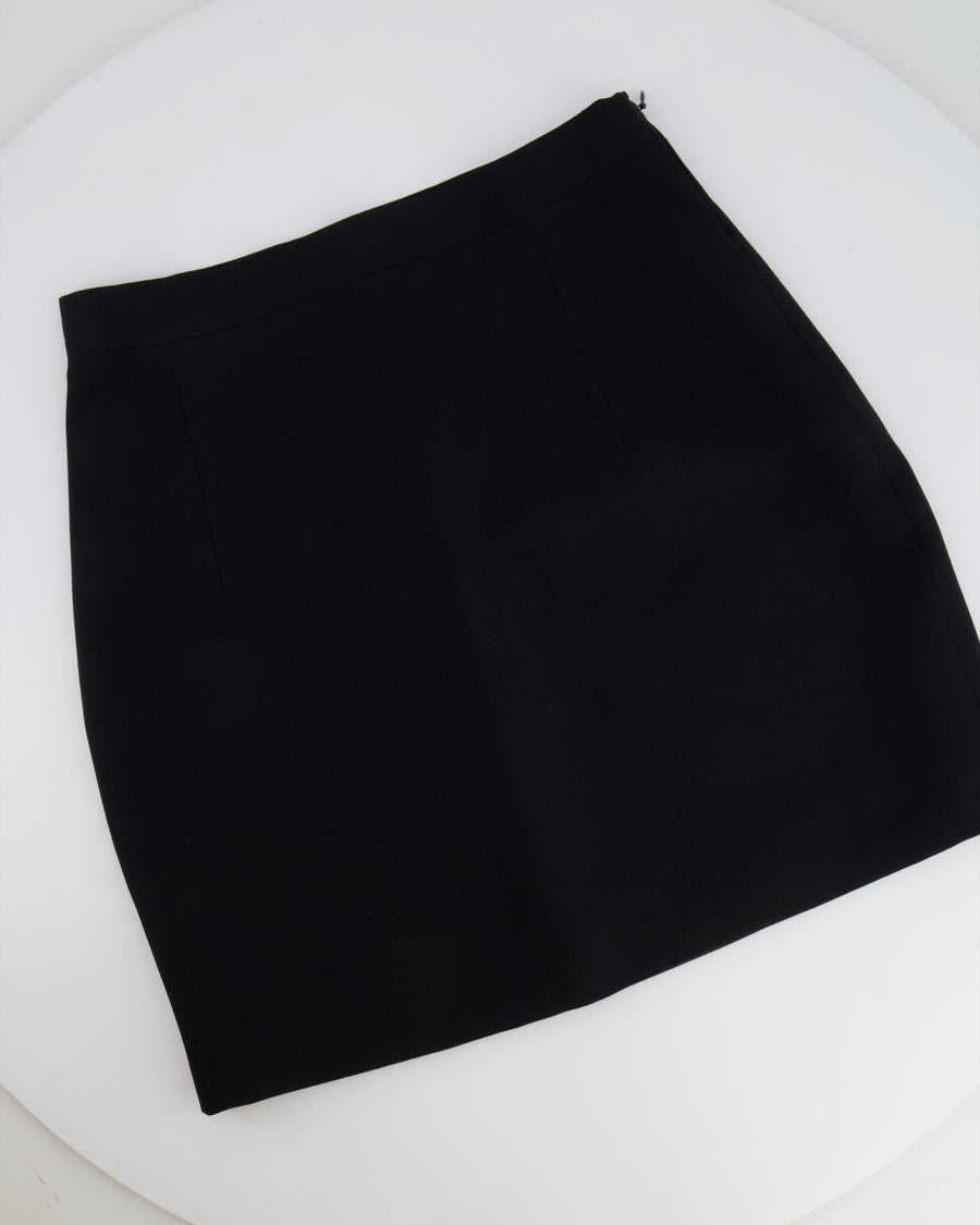 Alessandra Rich Black Wool Mini Skirt Size IT 40 (UK 8)