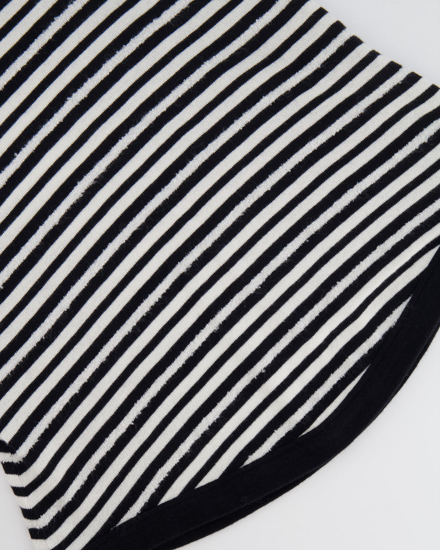 Saint Laurent Black and White Stripped Sleeveless Cassandre Tank Top with Logo Detail Size XS (UK 6) RRP £445
