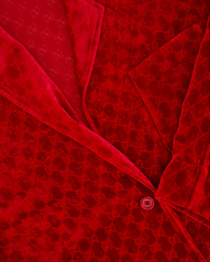 Gucci Red Velvet Long Sleeve GG Monogram Shirt Size IT 38 (UK 6)