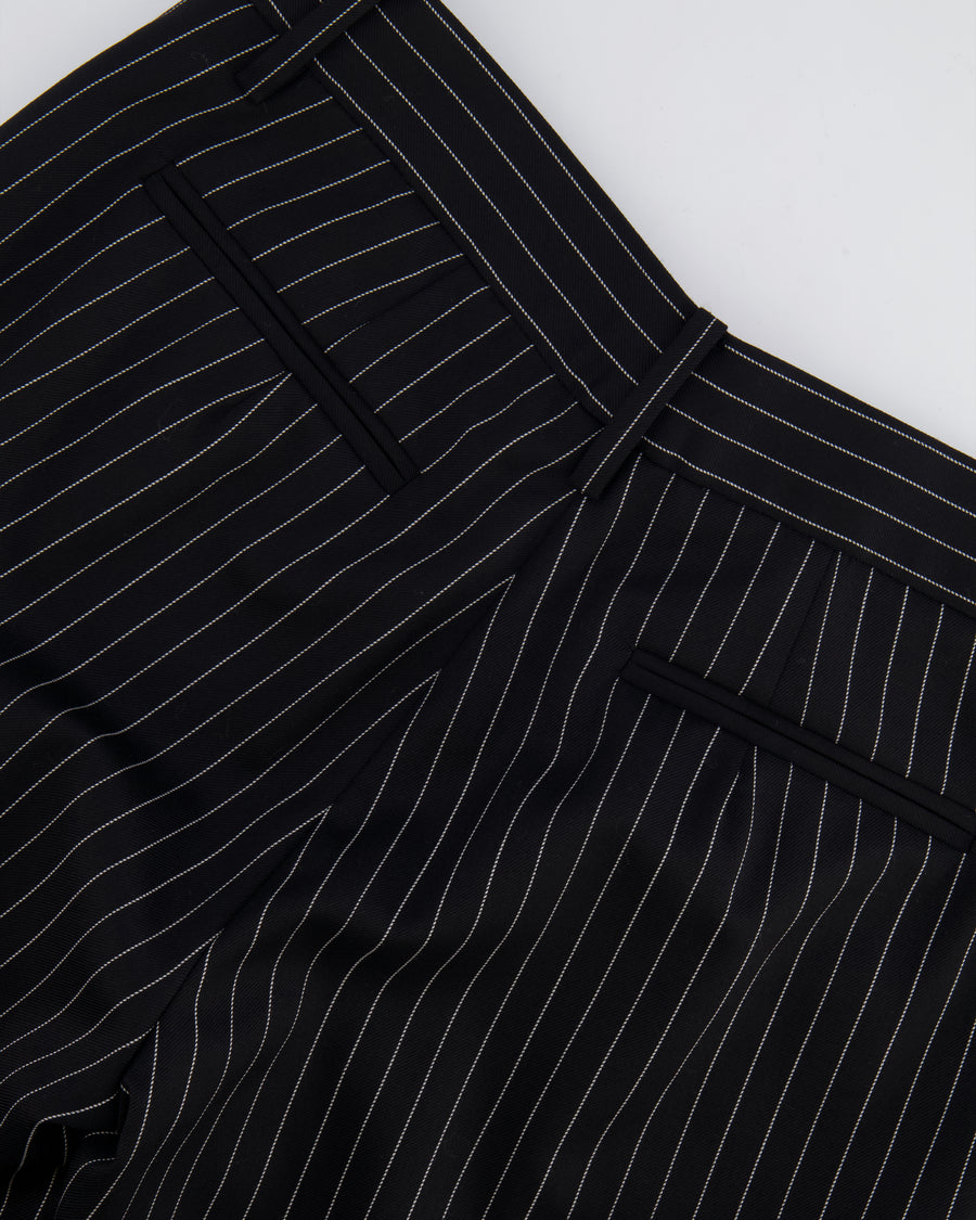 Magda Butrym Black Striped Wool Trousers Size FR 34 (UK 6) RRP £700