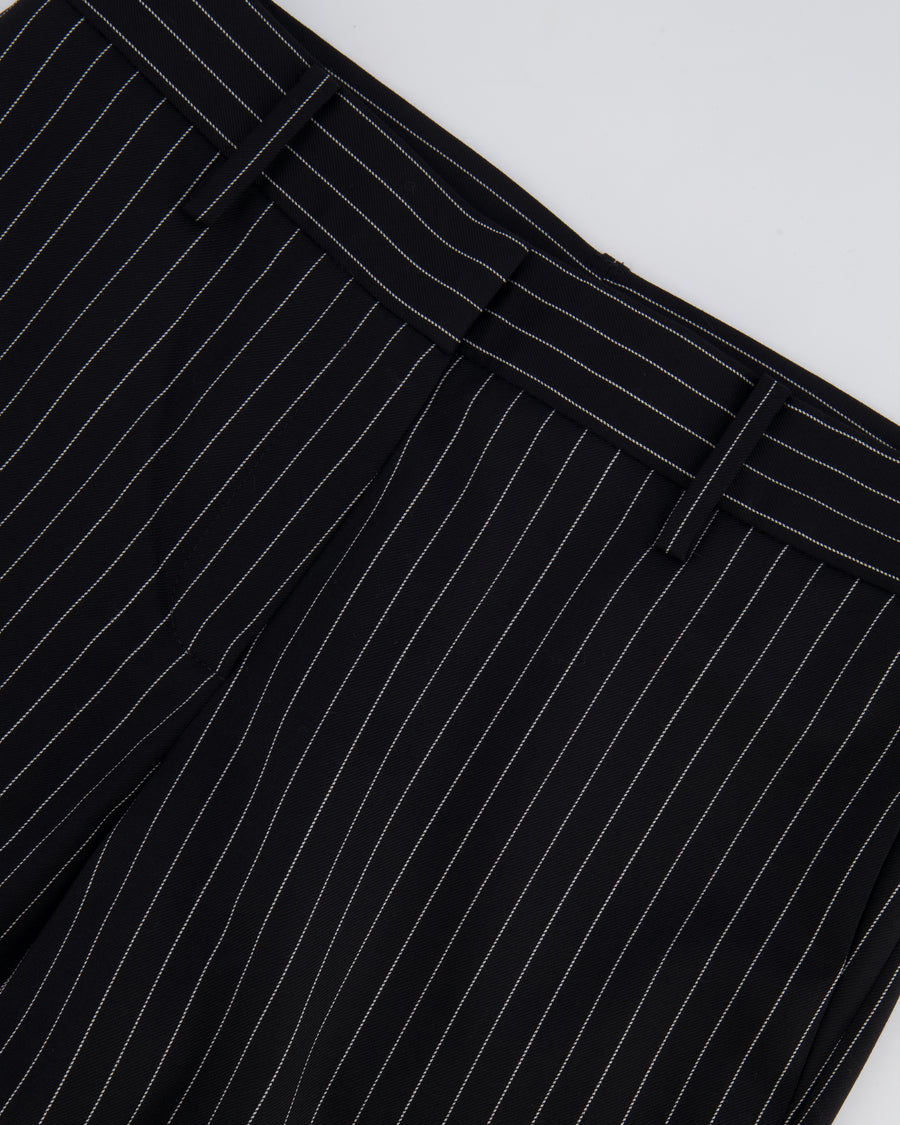 Magda Butrym Black Striped Wool Trousers Size FR 34 (UK 6) RRP £700