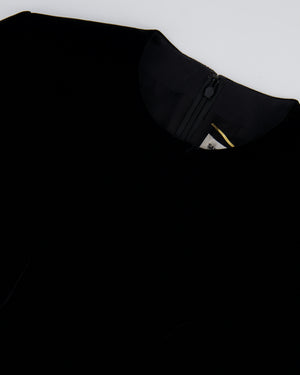 Saint Laurent Black Velvet Short-Sleeve Mini Dress Size FR 34 (UK 6)