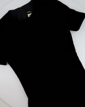 Saint Laurent Black Velvet Short-Sleeve Mini Dress Size FR 34 (UK 6)