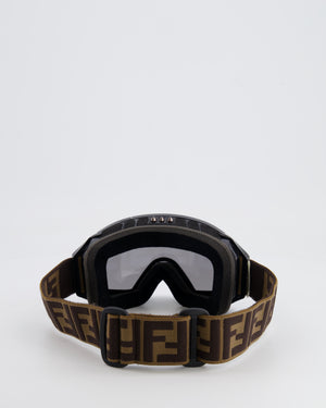 Fendi Brown and Black Ski Goggles with FF Logo Details RRP £570