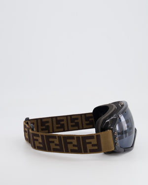 Fendi Brown and Black Ski Goggles with FF Logo Details RRP £570