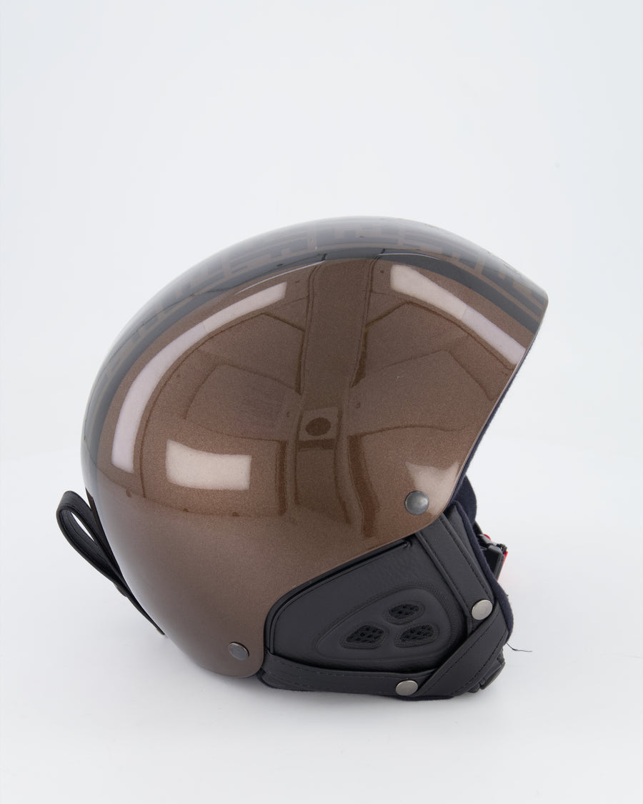 Fendi Brown and Black FF Logo Ski Helmet Size S/M RRP £1,050