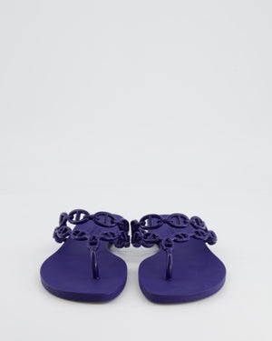 Hermes Island Sandals in Violet Iris with Chaine d'Ancre Details Size EU 38 RRP £315