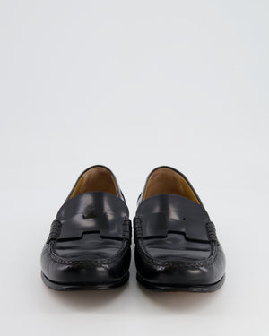 Hermès Black Leather Kennedy Loafers with H Logo Size EU 39 RRP £980