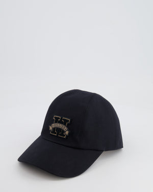 Hermes Black Davis H Sellier Cap Size 57 RRP £350