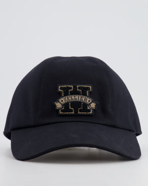 Hermes Black Davis H Sellier Cap Size 57 RRP £350