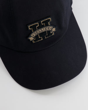 Hermes Black Davis H Sellier Cap Size 57 RRP £350
