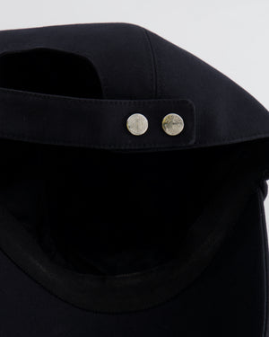 Hermes Black Davis H Sellier Cap Size 57 RRP £350
