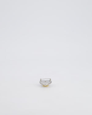Chanel Crystal Heart Brooch With Gold CC Logo and Hardware