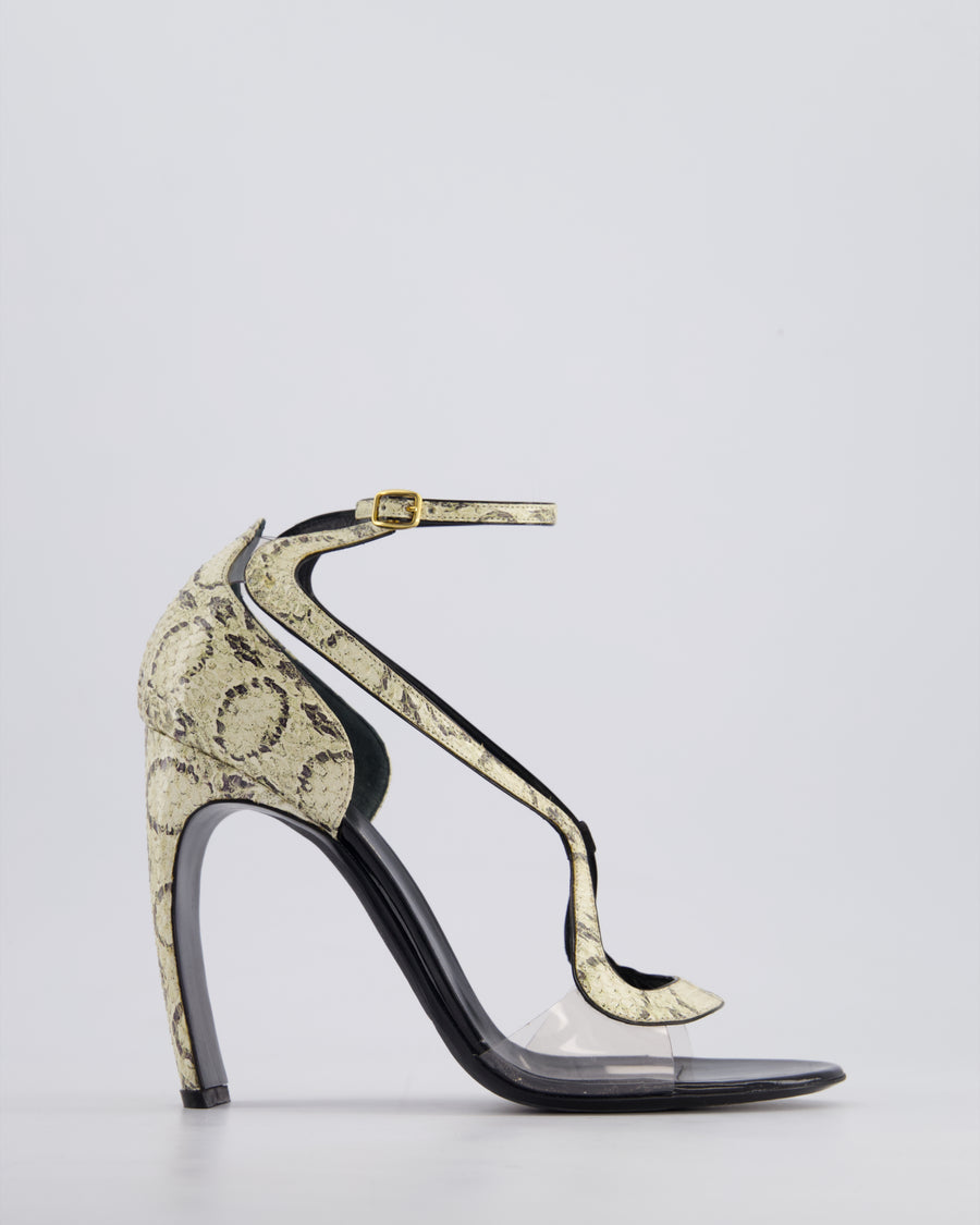 Nicholas Kirkwood Cream and Black Snakeskin Heel Size 41