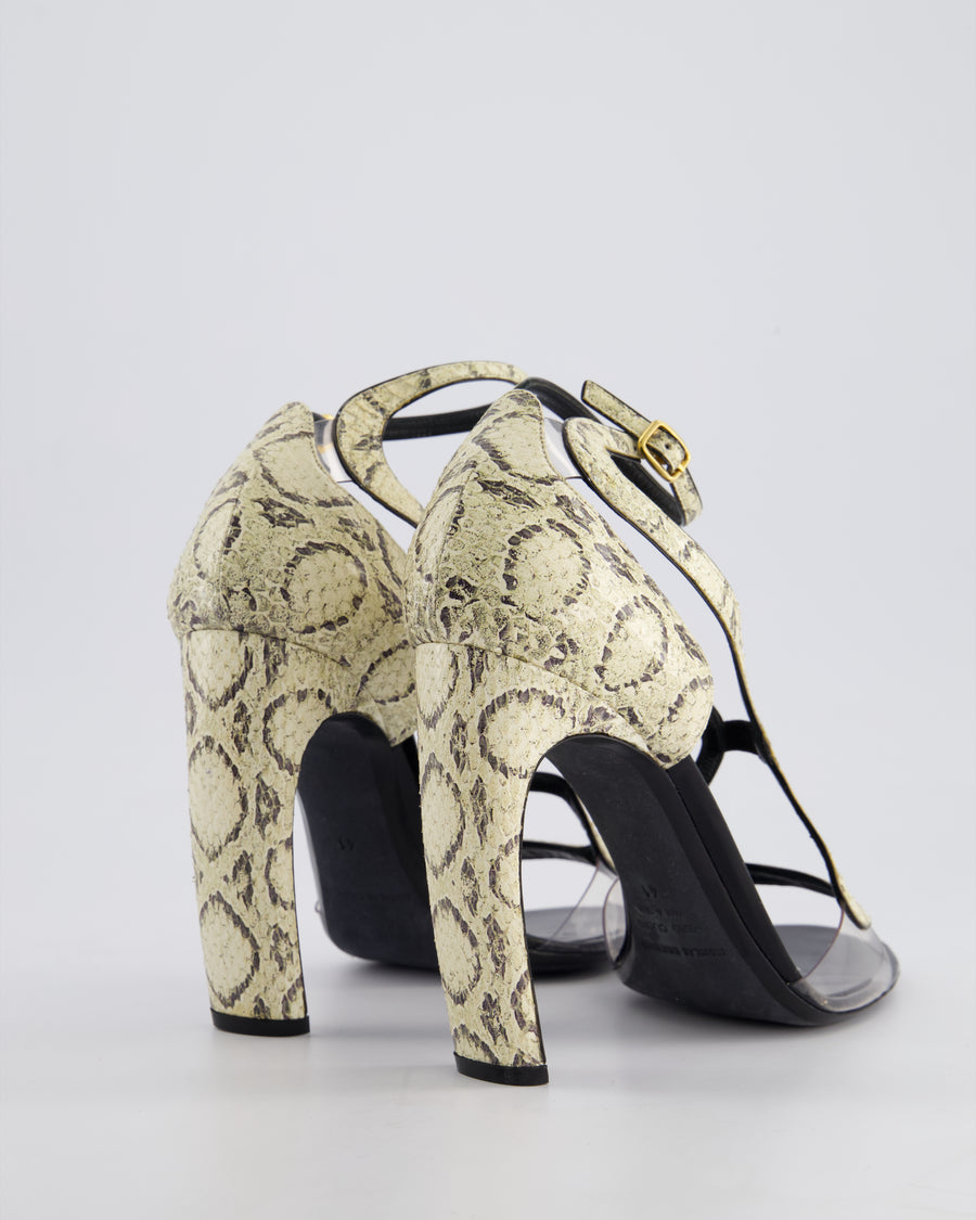 Nicholas Kirkwood Cream and Black Snakeskin Heel Size 41