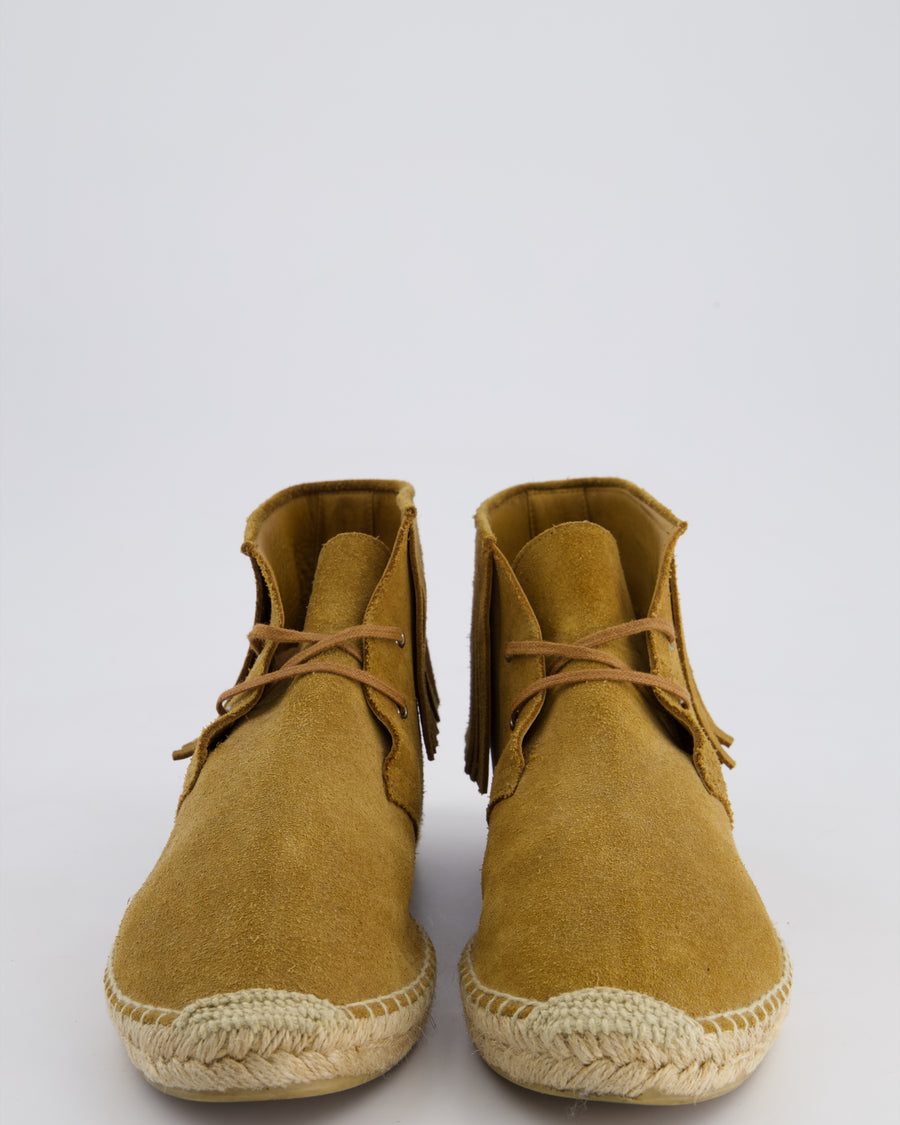 Saint Laurent YSL Beige Suede Tassel Boots Size EU 41