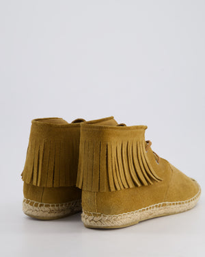 Saint Laurent YSL Beige Suede Tassel Boots Size EU 41