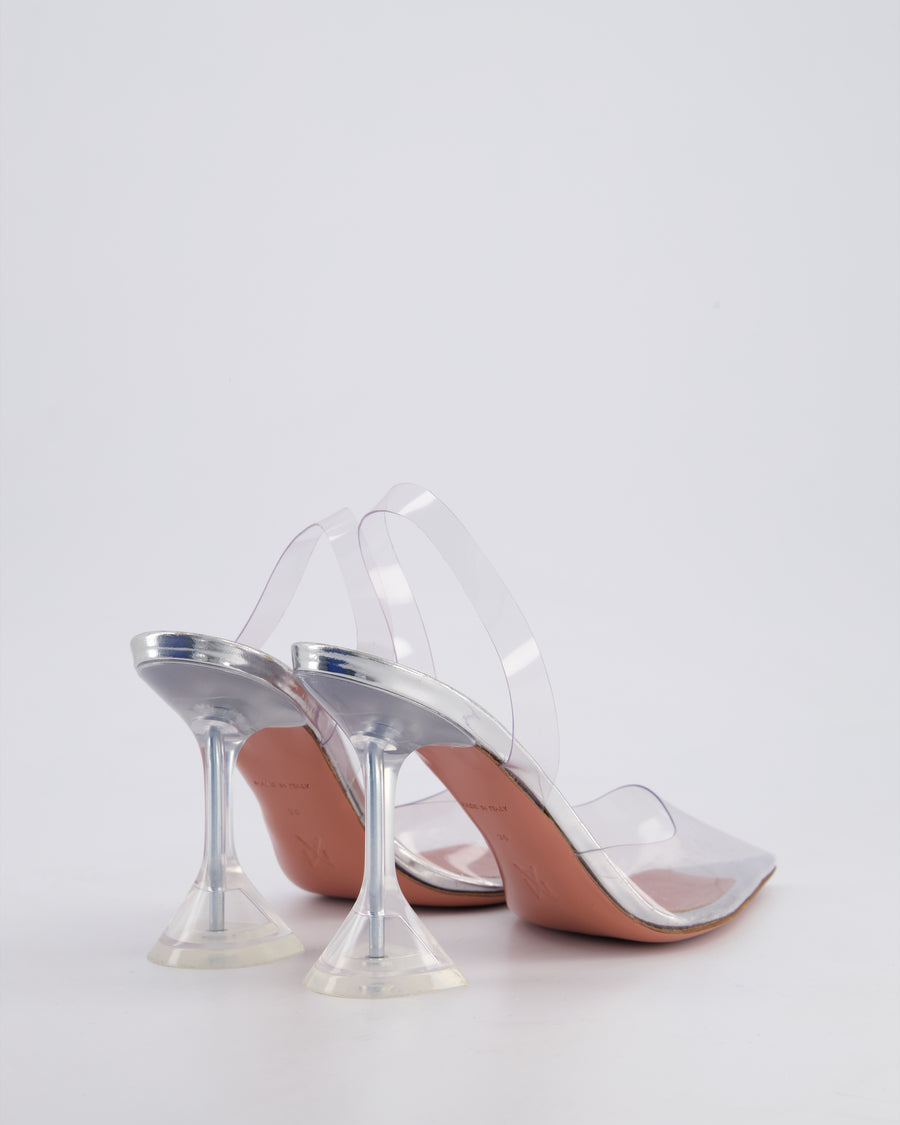 Amina Muaddi Transparent Holli Slingback Heels Size 36 RRP £590