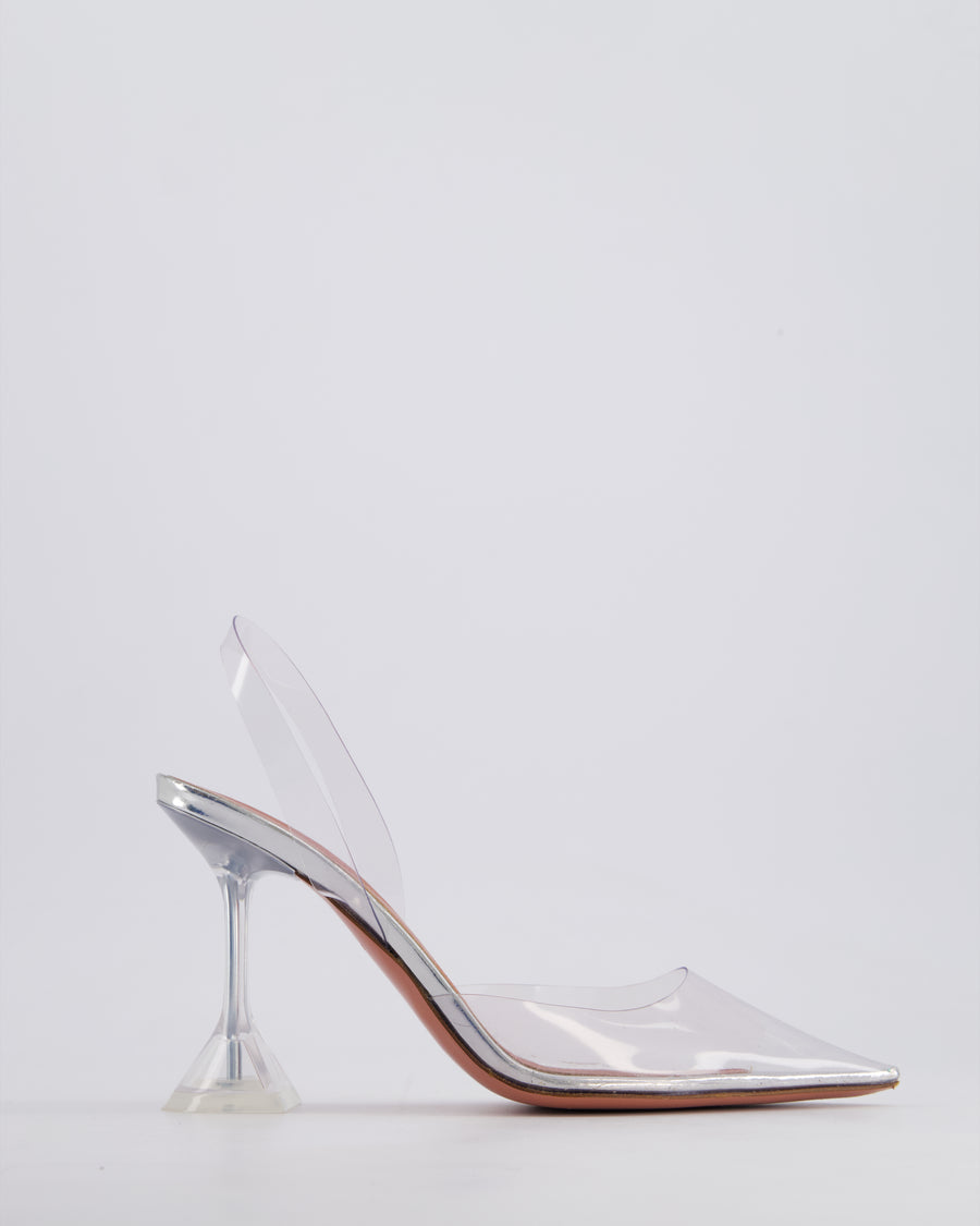 Amina Muaddi Transparent Holli Slingback Heels Size 36 RRP £590