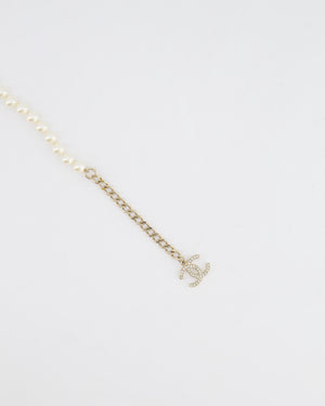 *HOT* Chanel 2023 Pearl, Leather and Crystal Embellished No.5 Necklace