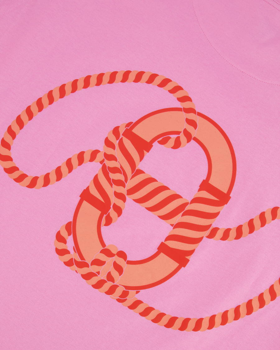Hermès Candy Pink Canoé Printed T-Shirt Size FR 34 (UK 6) RRP £570
