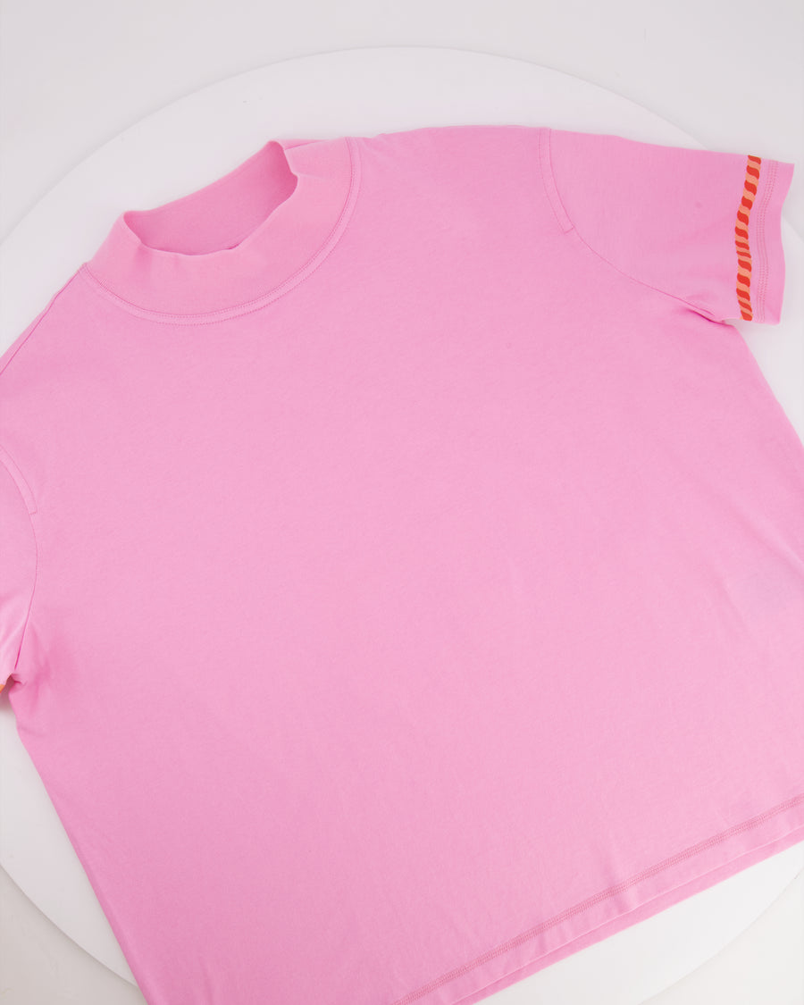 Hermès Candy Pink Canoé Printed T-Shirt Size FR 34 (UK 6) RRP £570