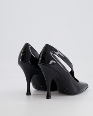 Khaite Black Eva 100 Asymmetric Pump in Patent Leather Size 38.5 RRP £900