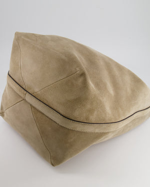 Toteme Beige Desert Suede Belted Tote Bag with Silver Hardware RRP £870