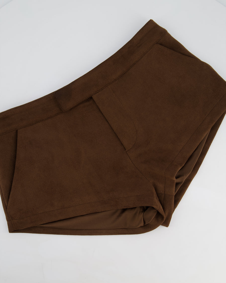 Nakedvice Brown Suede Effect Shorts Size XS (UK 6) RRP £132