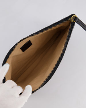 Gucci Black GG Marmont Lambskin Pouch with Gold Hardware