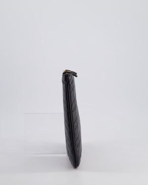Gucci Black GG Marmont Lambskin Pouch with Gold Hardware