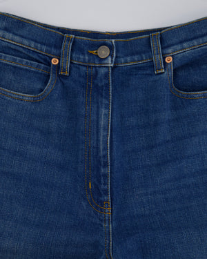 Gucci Blue Denim Flair Leg Jeans with Logo Patch on the Back and Front Size W 27 (UK 8)