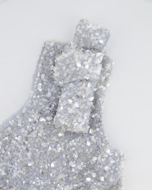 Rachel Gilbert Silver Sequin Embellished Kara Mini Dress Size AU 1 (UK 8) RRP £1,500