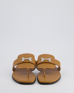 Hermès Biscuit Galerie Sandals with The H Paris Buckle in Palladium Hardware Size EU 37