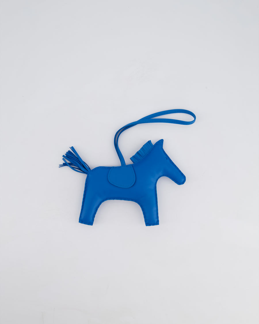 Hermès Rodeo GM Bag Charm in Bleu Zanzibar Milo Leather
