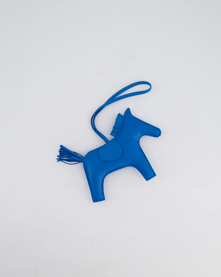 Hermès Rodeo GM Bag Charm in Bleu Zanzibar Milo Leather