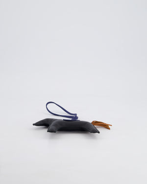 Hermès Rodeo GM Bag Charm in Noir, Gold & Bleu Saphir Milo Leather