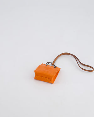 Hermès Orange Lambskin Shopping Bag Charm
