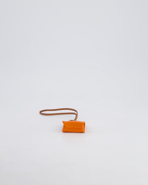 Hermès Orange Lambskin Shopping Bag Charm
